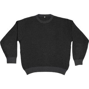 VTG 80’s Custom Made in Italy, Black & Charcoal Checkered Sweater